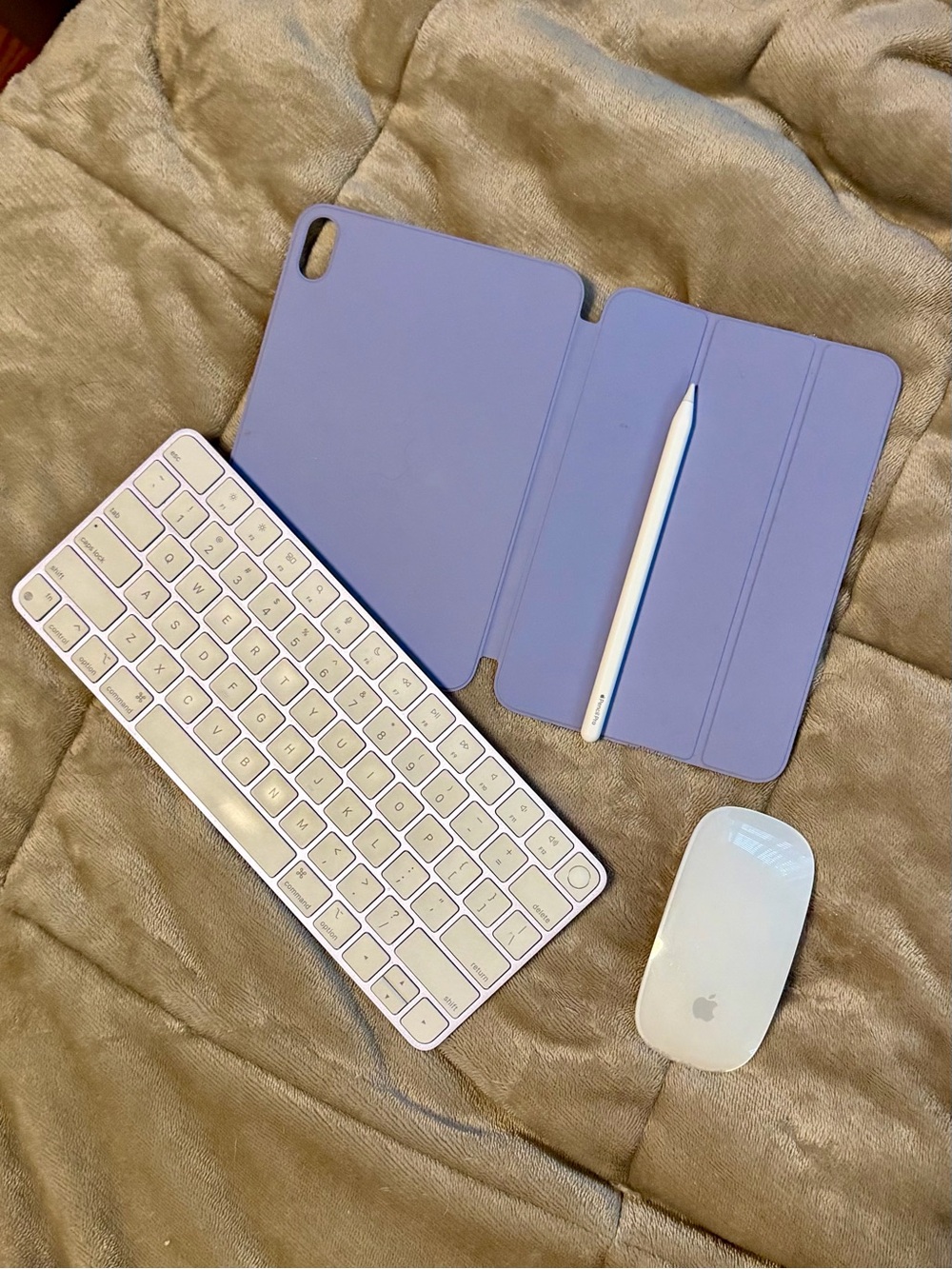 Apple Accessory Bundle - Magic Keyboard, Magic Mouse, Pencil & Purple Case